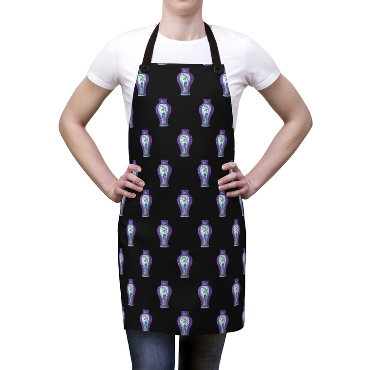 Violet Vase Apron - Black