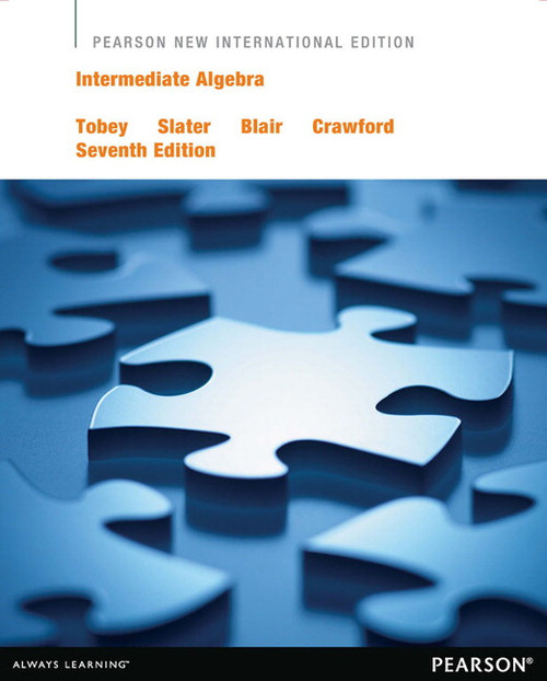 9781292055701R180::Intermediate Algebra, Pearson New International Edition,7th edition