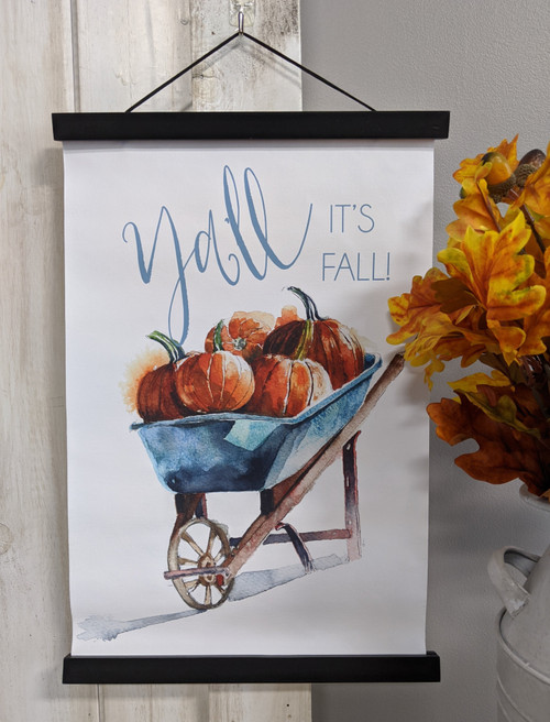 Yall, it's Fall, Canvas Wall Hangings with Black Frame