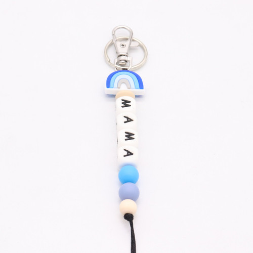 Mama Tassel Keychain -Blue