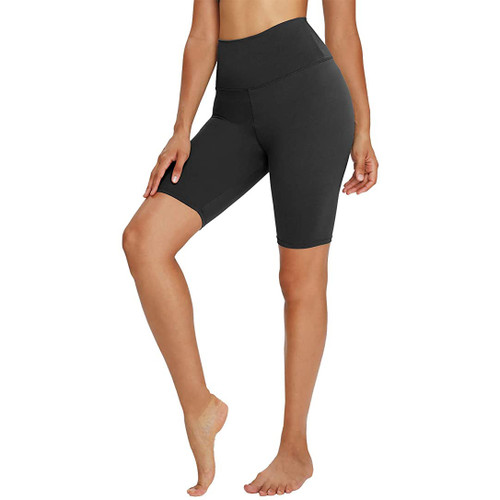 Leggings Shorts with Yoga Band - Black