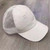 White Distressed Criss Cross Ponytail Hats