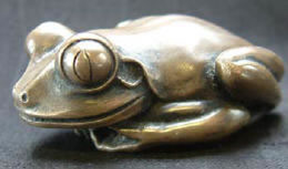 Frog Palm Charm , Bronze - Original Frog