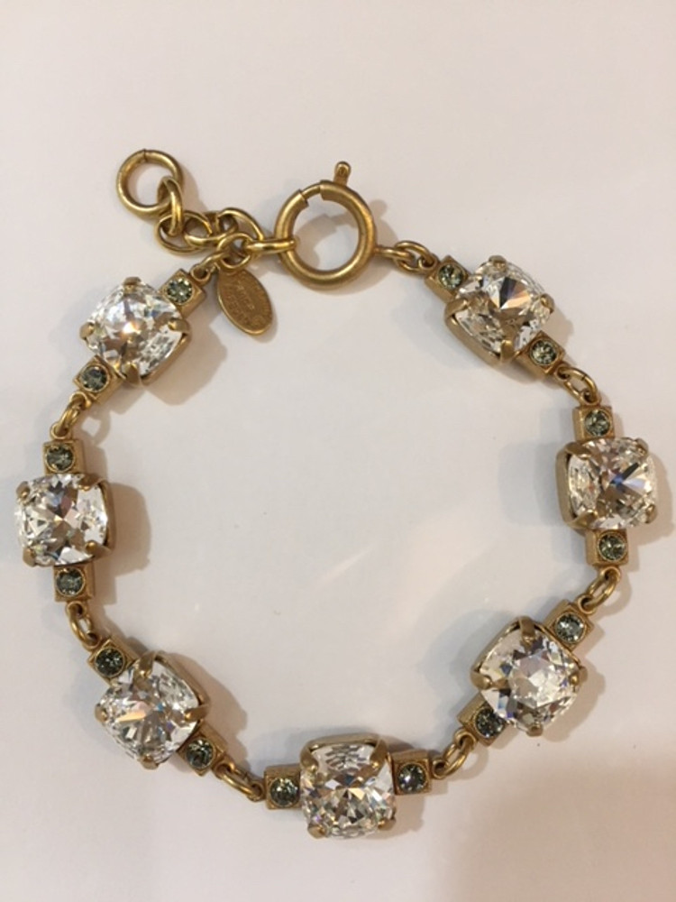 Gold Multi-Stone Clear Swarovski Crystal Bracelet