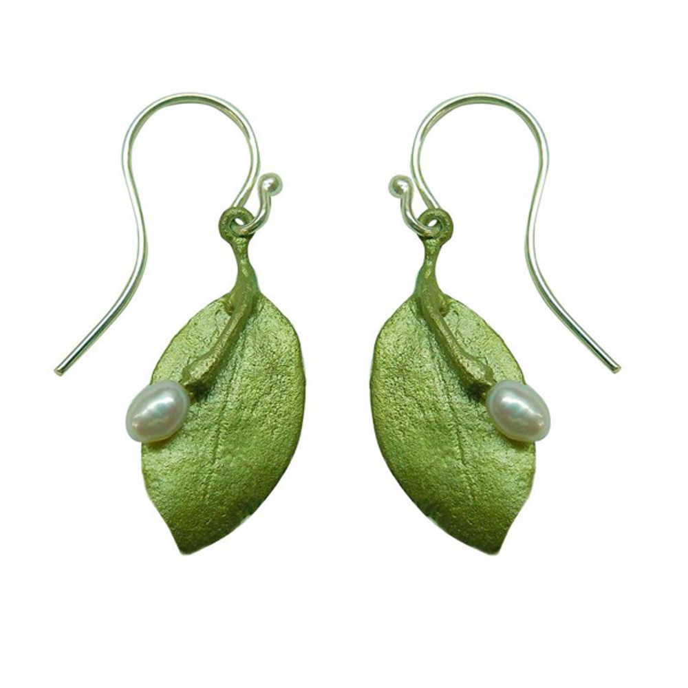 Myrtle Single Leaf Fishhook Earrings