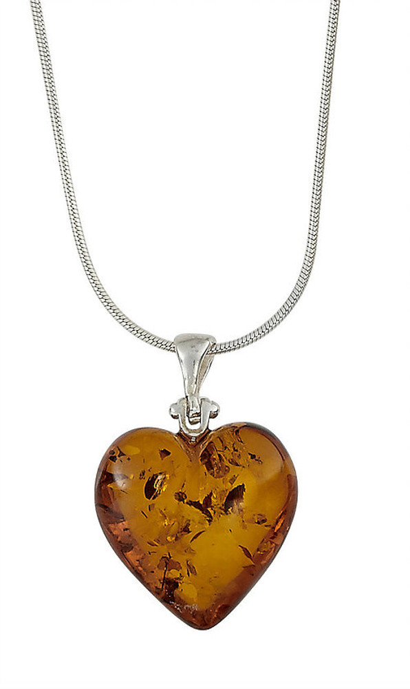 Heart Honey Amber Pendant