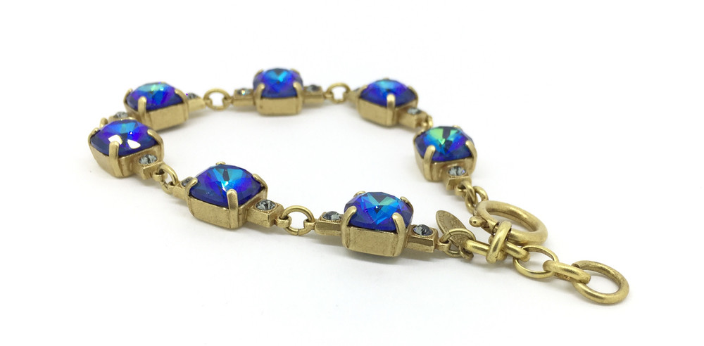 Gold Multi-Stone Sky Swarovski Crystal Bracelet