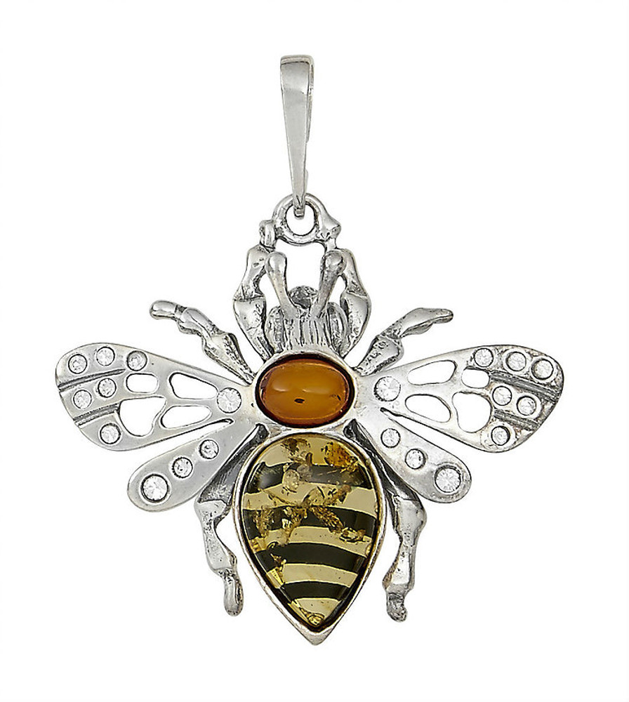 Bumblebee Pendant in Honey Amber