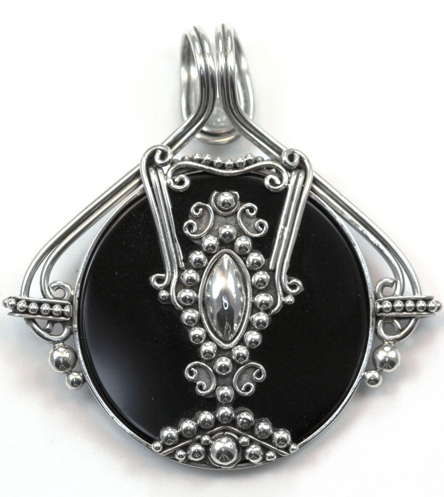Padma Black Onyx Beaded Pendant