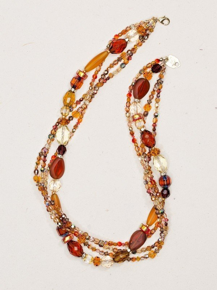 Kaleidoscope Amber Tone Necklace