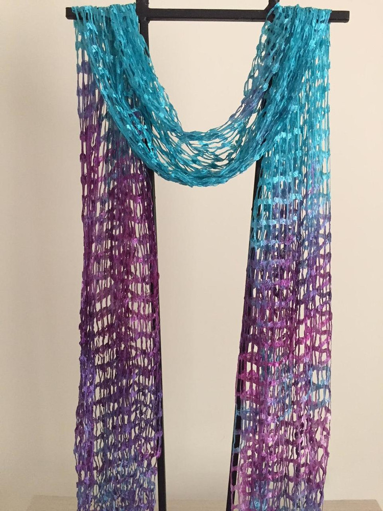 Open Weave Silk Scarf, Bahamian Paradise