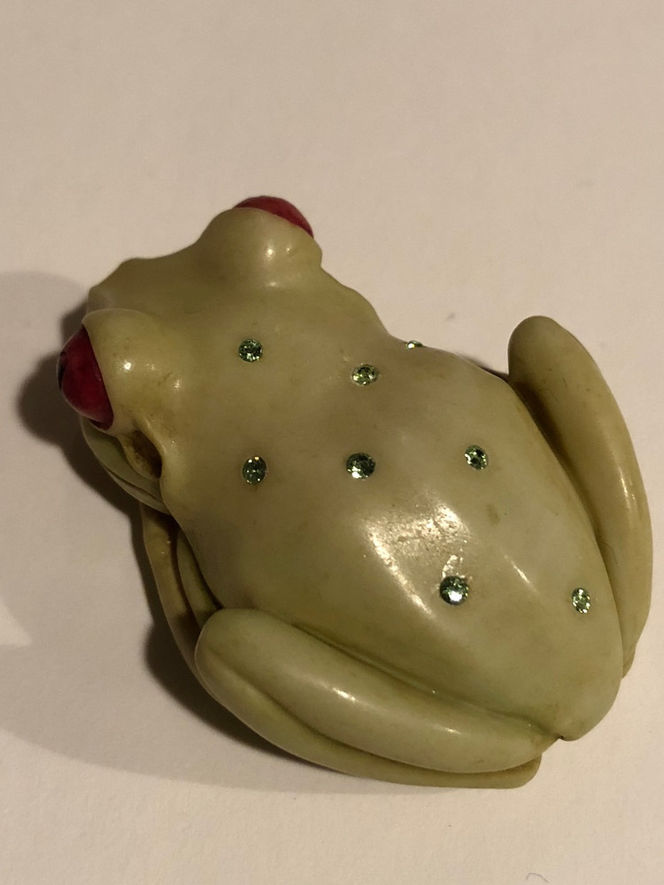 Frog Pam Charm, Original Green, Blinged