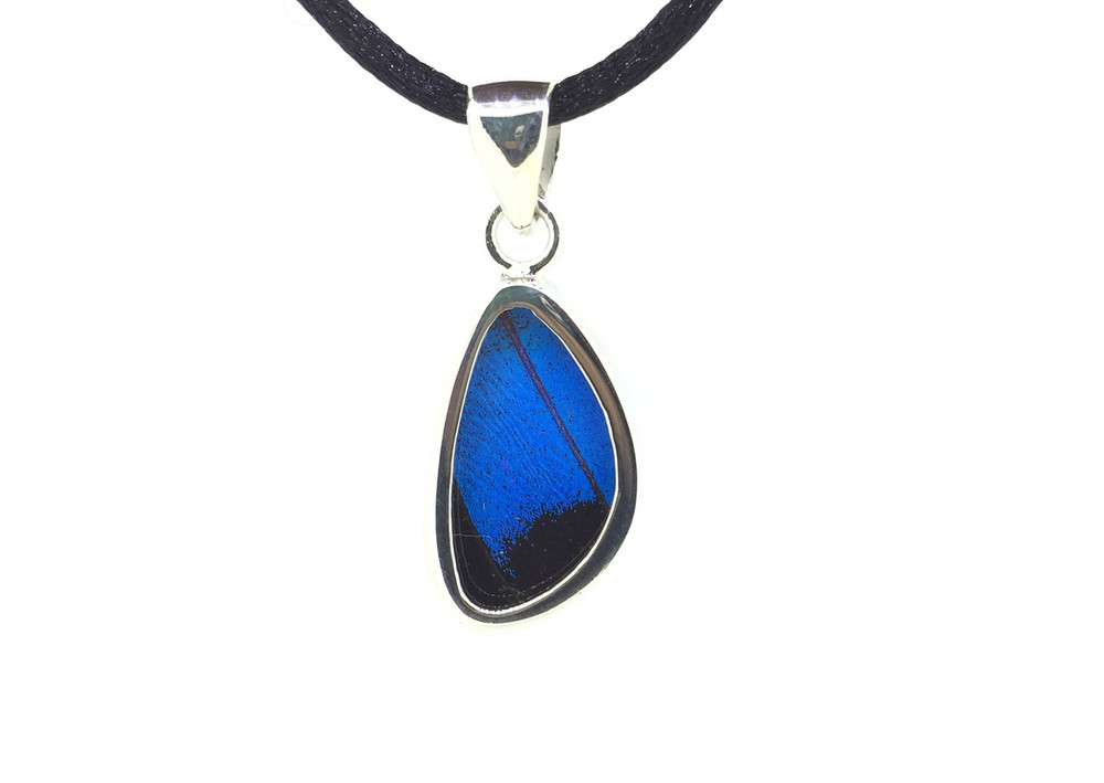 Blue Mountain Butterfly Wing Pendant (X-Small)