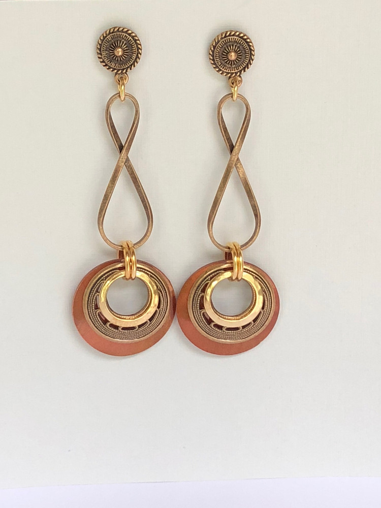 Endless Eons - Post Earrings, Matte Gold- Brown