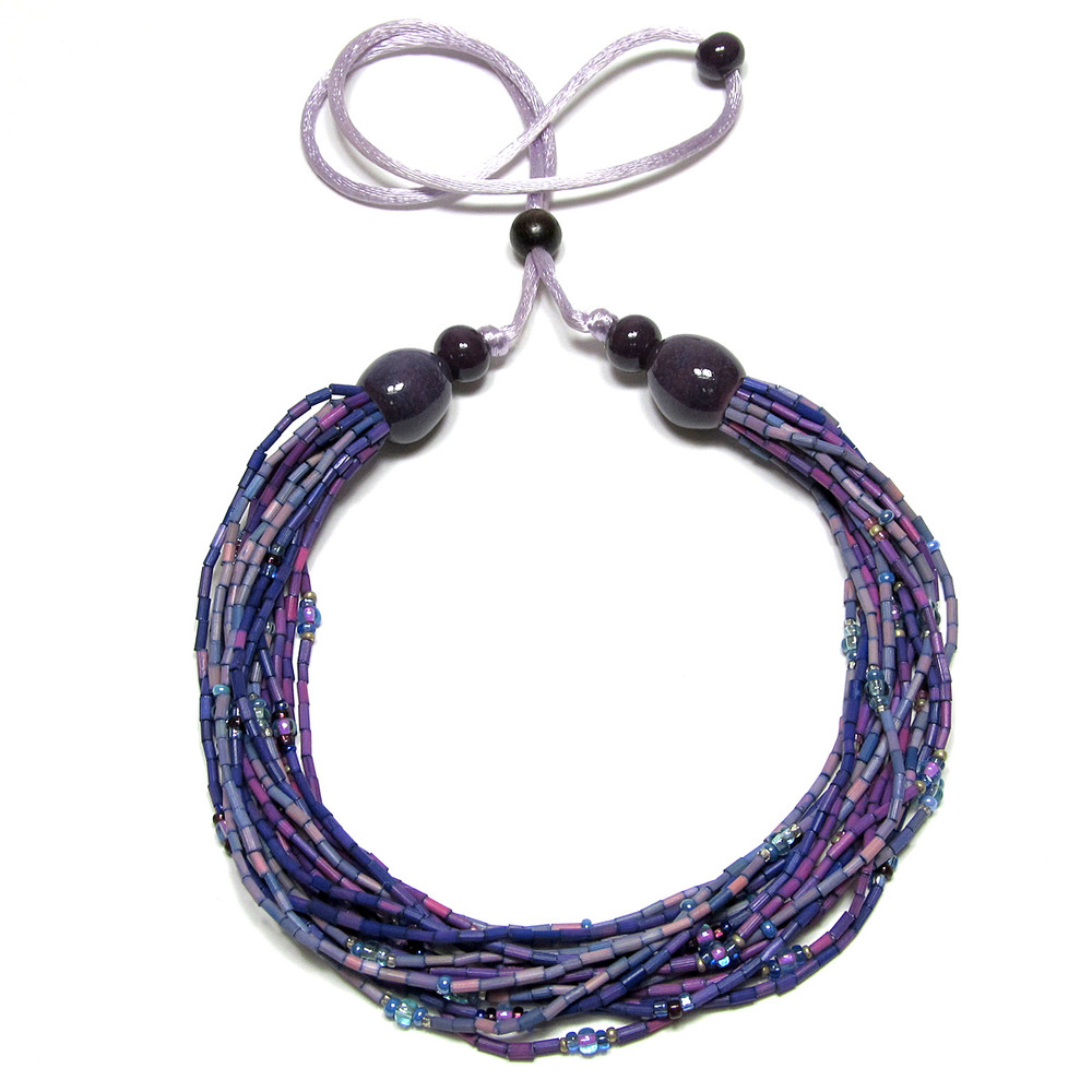 Handmade African Bead Necklace Leakey Collection Hydrangea