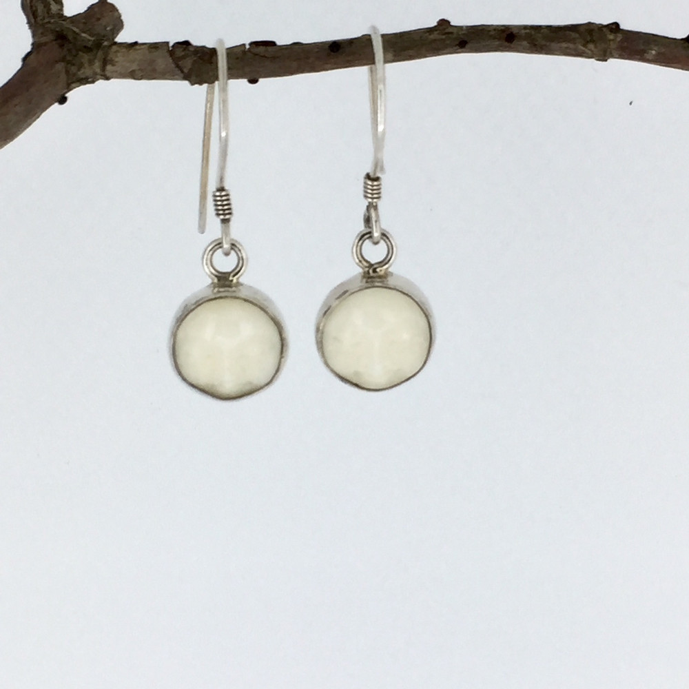 Moon Face Sterling Silver Dangle Earrings