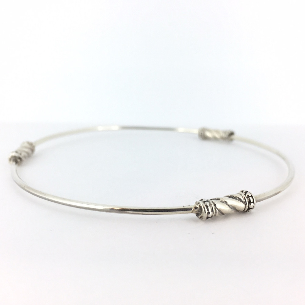 Sterling Silver Bali Bangle Bracelet