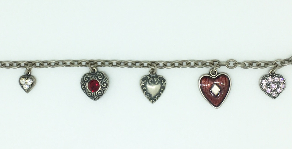 Silver Hearts Charm Bracelet