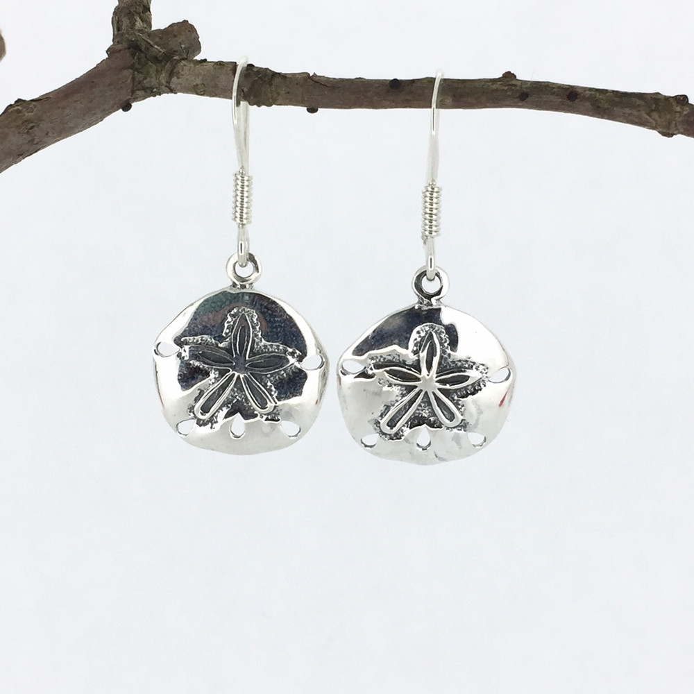 Sand Dollar Fish Hook Earrings