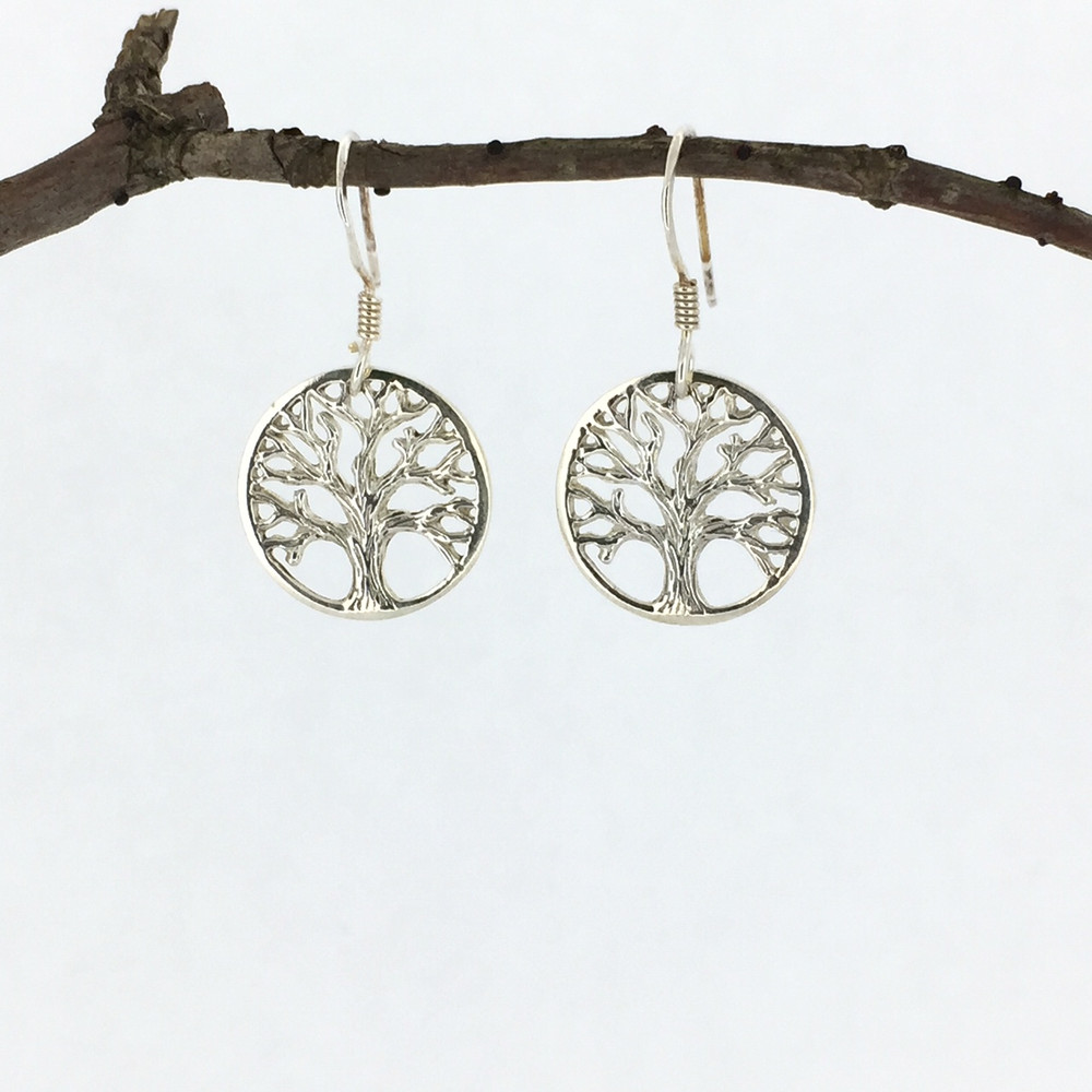 Fish Hook Tree of Life Earrings