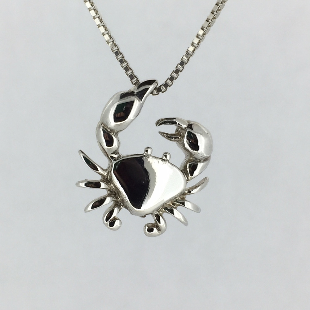 Crab Pendant w/ 16" Box Chain