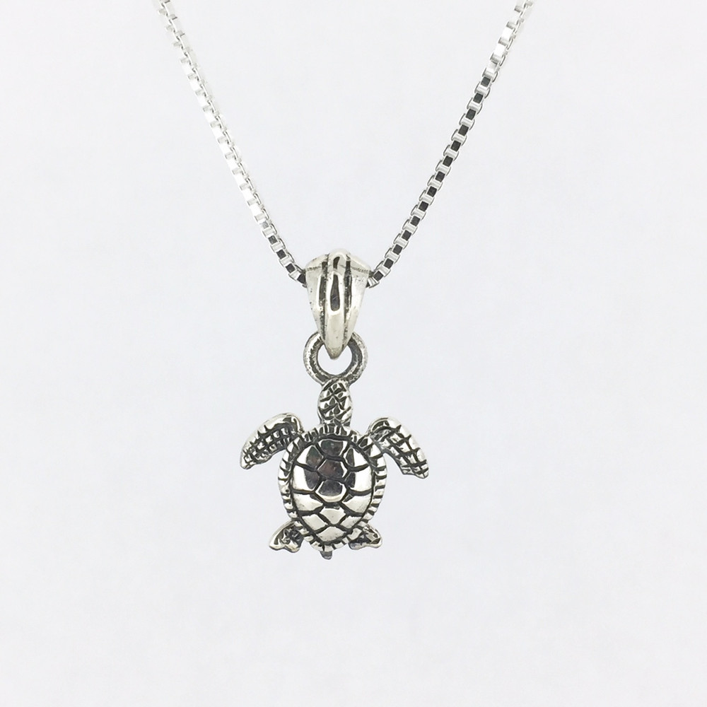 Sea Turtle Pendant w/ 18" Box Chain