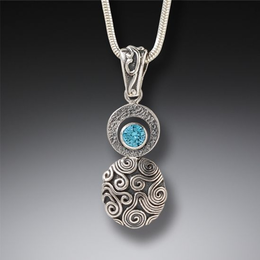 Handmade Blue Topaz Dew Drop Pendant