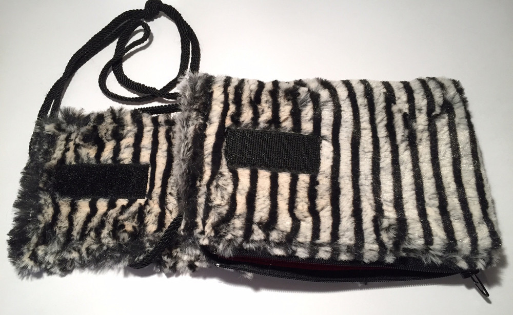 Faux Fur Zebra Stripes Phone Case Crossbody Bag