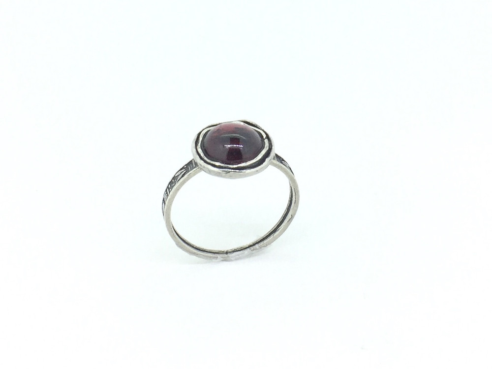 Round Stone Garnet Ring