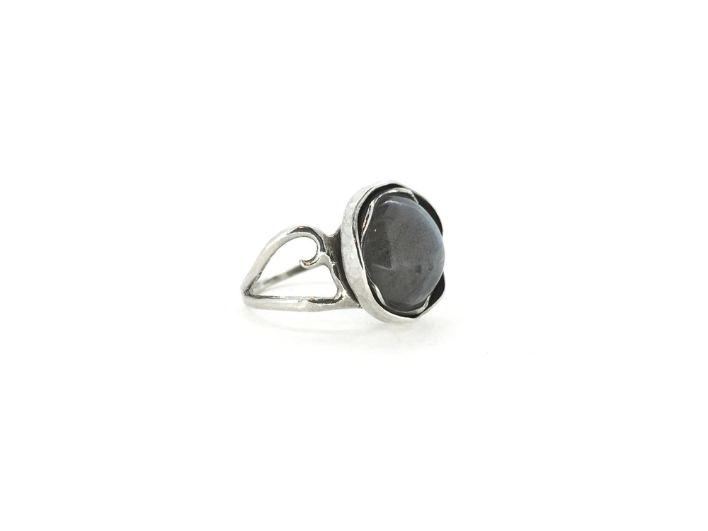 Labradorite Sterling Silver Round Stone Ring