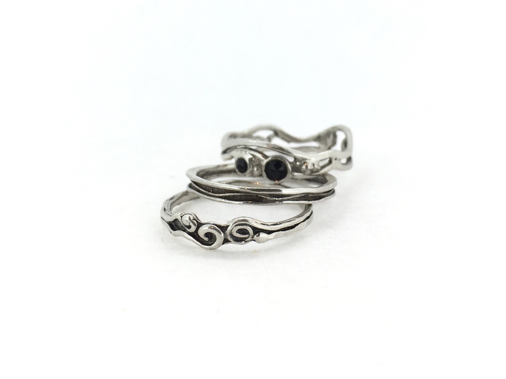 Stackable Sterling Silver Onyx Ring