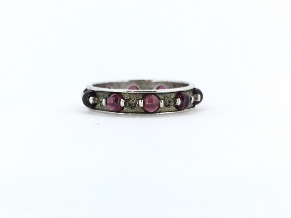 Sterling Silver Multi Garnet Band Ring