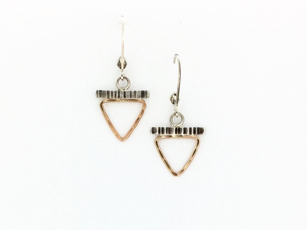 Hammered Triangle 14K Gold Filled Lever Back Earrings