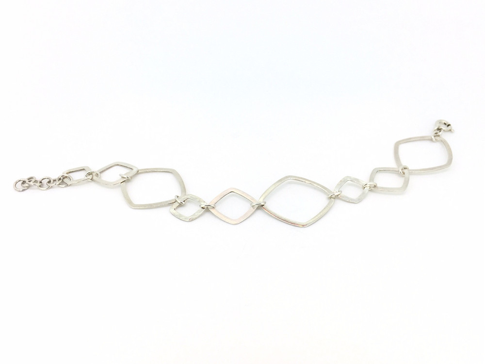 Sterling Silver Multi Diamond Shaped Bracelet