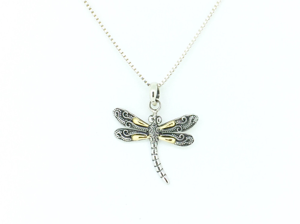 Sterling Silver Dragonfly Pendant w/Chain