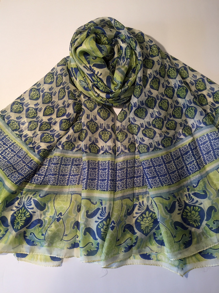 Green/Blue Silk Scarf