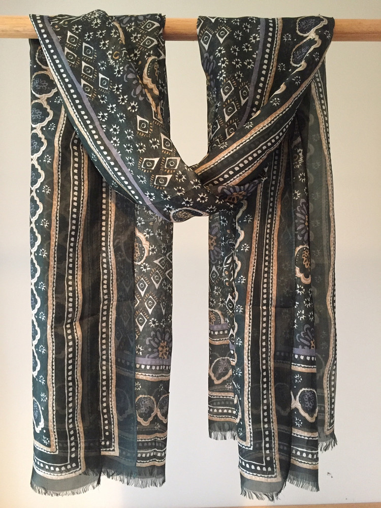 Grey Adelle Silk Scarf