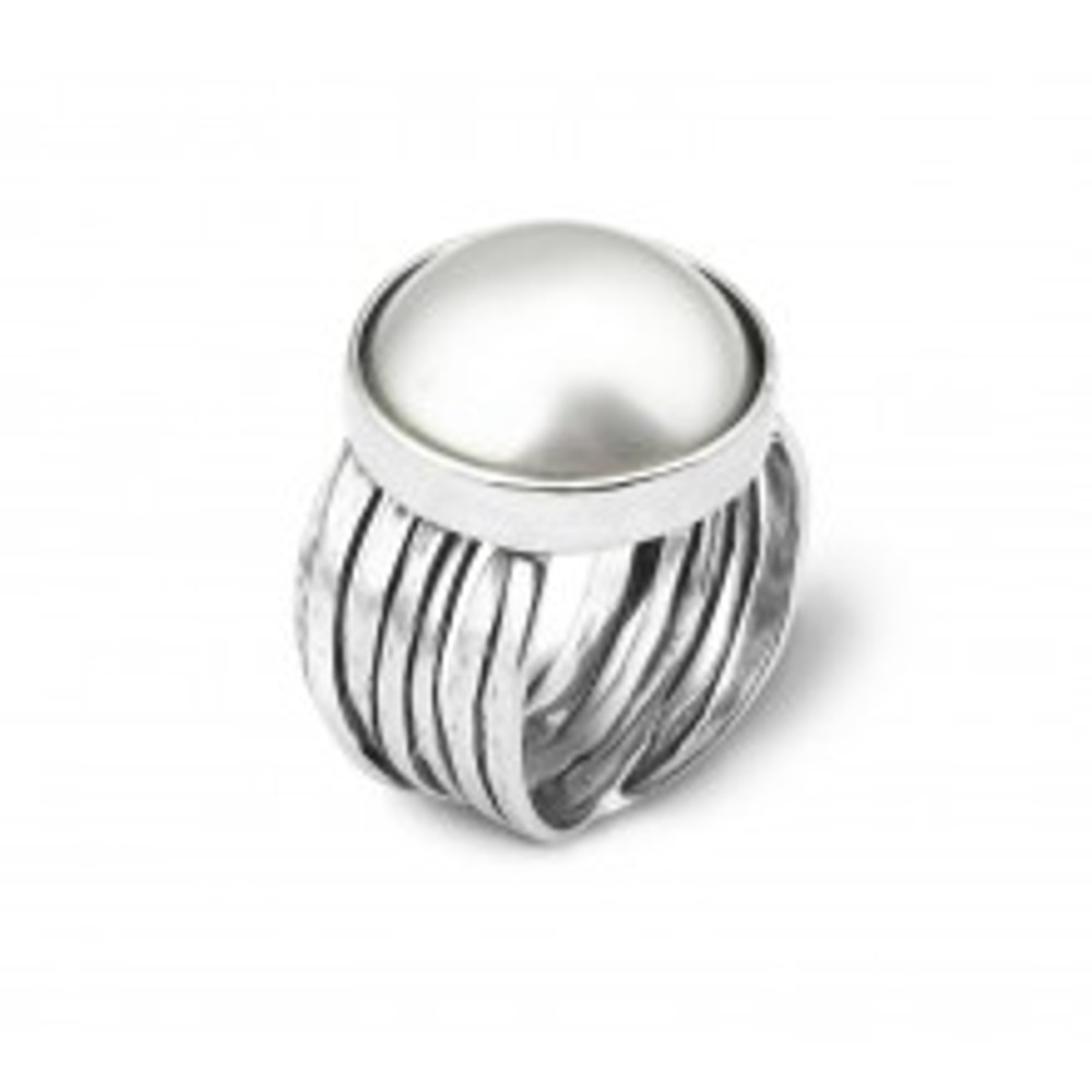 Silver Ring With Pearl, 16 mm