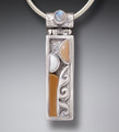 Sterling Silver Labradorite and Ivory Two Lovers Pendant/Necklace