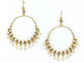 Gold Circle Swarovski Earrings w/ Pearls