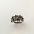 Marcasite w/Multi Stone Garnet Ring