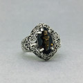 Marcasite w/ Marque Shaped Smokey Quartz Ring