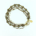 Gold Multi Strand Bead Toggle Bracelet