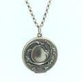 Silver Round Locket w/ Chain