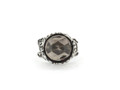 Large Round Smoky Quartz Sterling Silver Ring