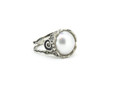 Large Pearl Sterling Silver Ring
