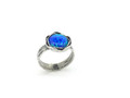 Sterling Silver Round Blue Opal Ring