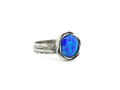 Sterling Silver Round Blue Opal Ring