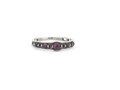 Garnet Sterling Silver Thin Band Ring