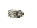 7-Band SS Garnet Stackable Ring